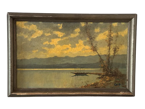 Dardo Gattelli — vue de lac, huile sur toile