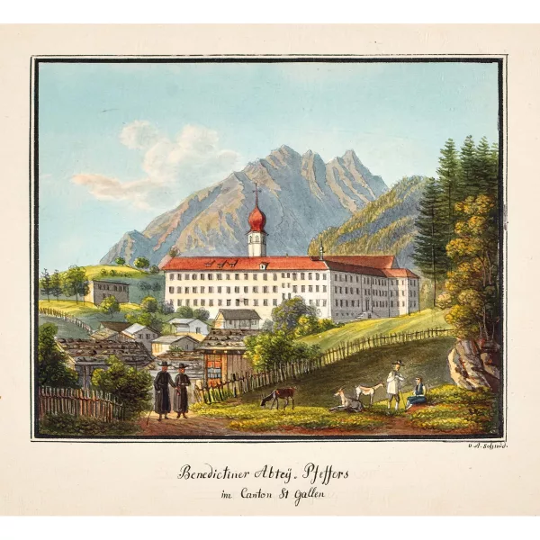 David Alois Schmid — Konvolut Schweizer Klosteransichten.
