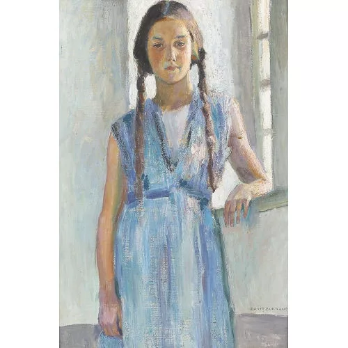 David Burnand — Jeune fille en bleu.