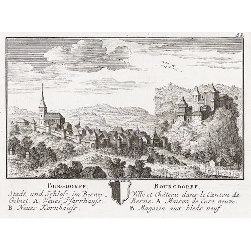 David Herrliberger — "Burgdorff,/Stadt und Schloss im Berner/Gebiet.".