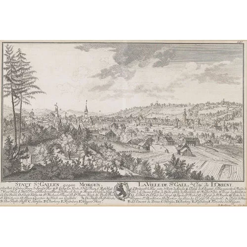 David Herrliberger — "Statt St. Gallen gegen Morgen. La Ville de St. Gall,...".