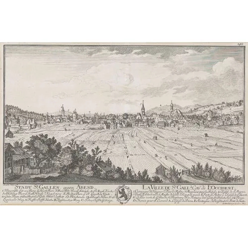 David Herrliberger — "Stadt St. Gallen gegen Abend. La Ville de St. Gall,...".