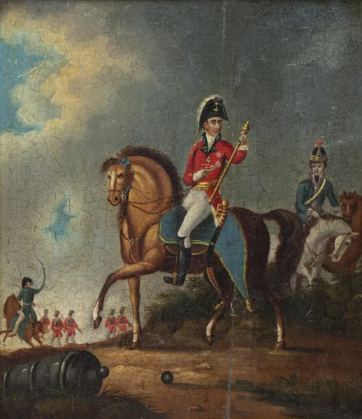 David Morier — Portrait d'un officier des dragons royaux de l'armée anglaise