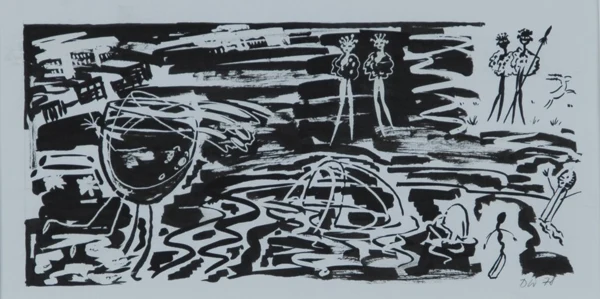 David Weiss — Entwurf für Einladungskarte, Galerie Gugu Ernesto, Köln, 1978