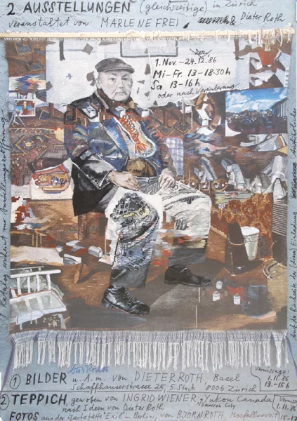 Dieter Roth — Plakat. 2 Ausstellungen, Dieter Roth und Ingrid Wiener, Galerie und Edition Marlene Frei Zürich, 1. November - 24. Dezember 1986