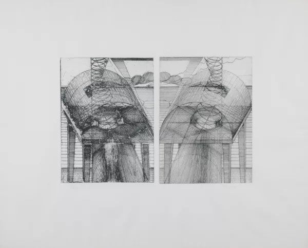 Dieter Roth — 2 Blätter: An der See, 1971; 2 mal Äpfel, 1975