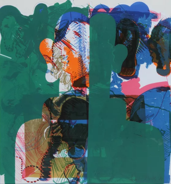 Dieter Roth — 2 Blätter: Selbstbildnis als Portion grünen Salates, 1973; Selbstbildnis als Portion gemischten Salates, 1973