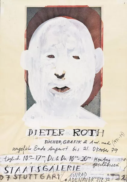 Dieter Roth — Selbstbildnis (Übermaltes Plakat einer Arnulf-Rainer-Ausstellung)