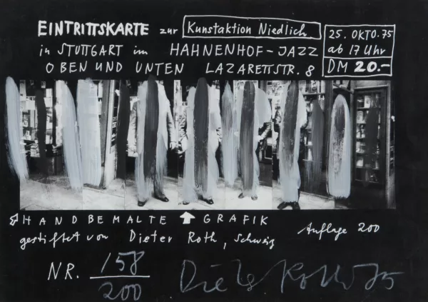 Dieter Roth — Eintrittskarte zur Kunstaktion Niedlich, 1975