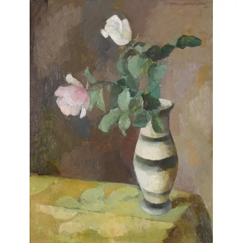 Dora Lauterburg — Stillleben mit Rosen in einer Vase.