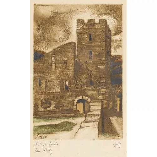 Edmond Bille — "Ruines à Loèche".