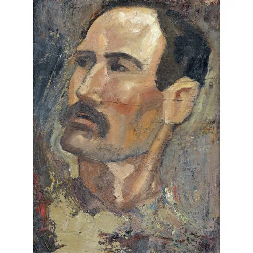 Edmond Bille — Kopfstudie eines Herrn mit Schurrbart.