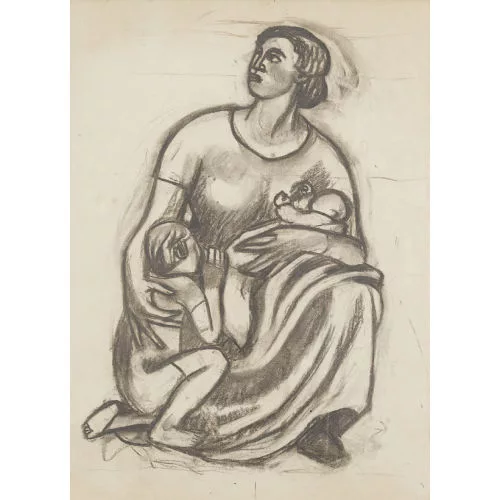 Edmond Bille — Femme avec enfants.