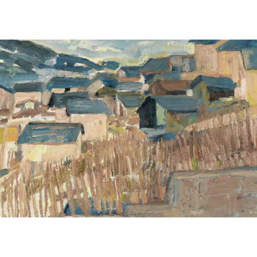 Edmond Bille — Ansicht von Borzuat im Wallis.
