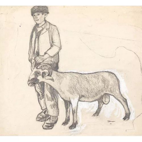Edmond Bille — Berger et moutons.