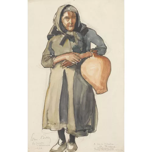 Edmond Bille — Alte Frau mit Amphore.