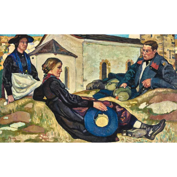 Edmond Bille — "Paysannes et soldat".