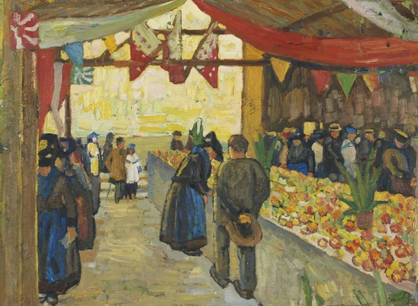 Edmond Bille — MARCHÉ À SIONMARKET IN SION