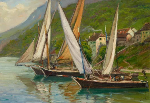 Edmond de Palézieux — Voiliers sur le Leman (Meillerie)
