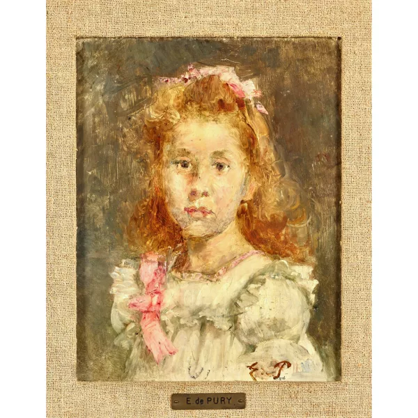 Edmond de Pury — Jeune fille en robe blanche.
