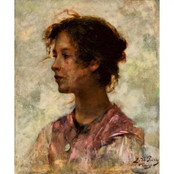 Edmond de Pury — Portrait d'une jeune fille.