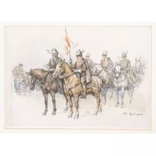 Edouard Elzingre — Kavallerie mit Standarte.