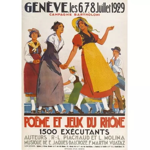 "Genève, les 6,7,8 juillet 1929 Poême et Jeux du Rhône"