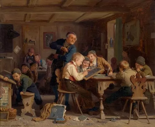 EDOUARD GIRARDET — The caricature of the schoolmaster. 1851. — Koller Auktionen