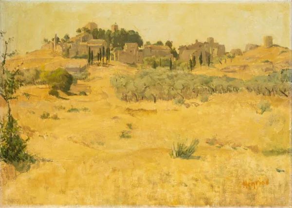 Edouard Henriod — Edouard HENRIOD (1898-1986) "Le vieil Eygalières en Provence"