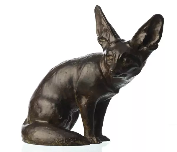 Edouard-Marcel SANDOZ (1881 - 1971), "Fennec assis", sculpture en bronze — DognyAuction