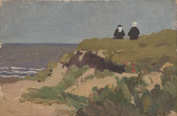 Edouard Marcel Sandoz — Edouard Marcel SANDOZ (1881-1971) "Deux personnages regardant la mer"