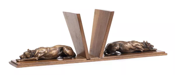 Edouard Marcel Sandoz (1881-1971), "Chiens danois couchés", porte-documents — DognyAuction