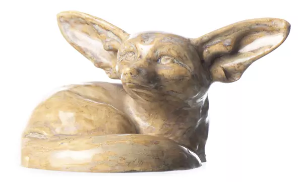 Edouard Marcel SANDOZ (1881-1971) , "Fennec couché". céramique émaillée signée — DognyAuction