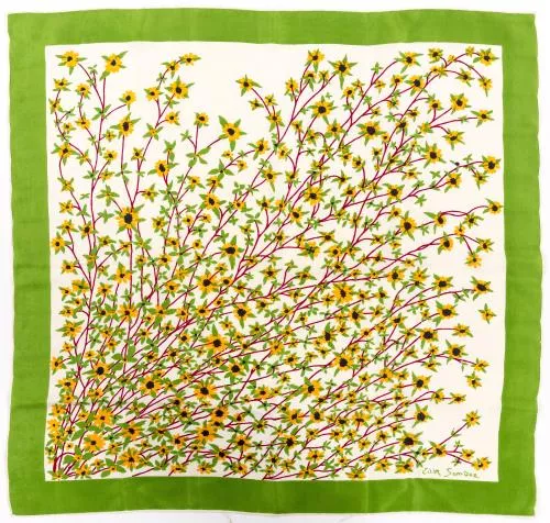 Edouard Marcel Sandoz (1881-1971) "Petites fleurs sauvages", carré soie. — DognyAuction