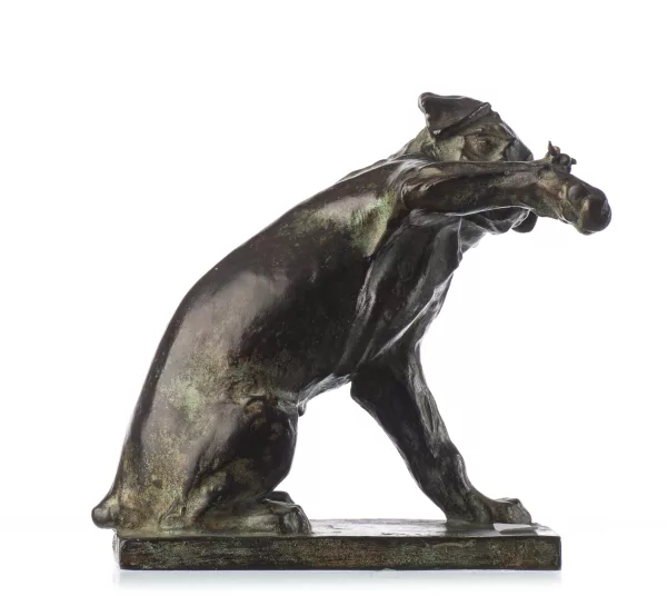 Edouard-Marcel SANDOZ (188 1-1971), "Chien à la mouche", épreuve en bronze, 1918 — DognyAuction