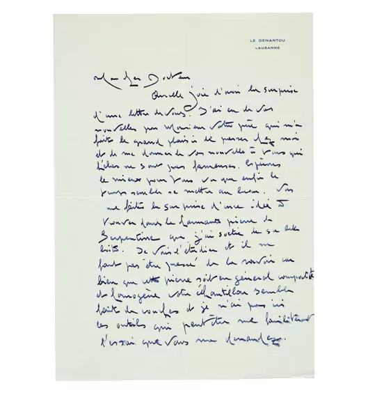 Édouard Marcel Sandoz — Handschriftliche Briefe — Galerie Kornfeld