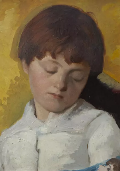 Edouard RAVEL (1847-1920), "Enfant endormi", huile — DognyAuction