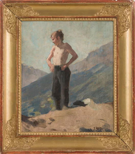 Édouard Ravel — Jeune montagnard torse nu