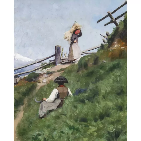 Montée des foins dans le val d′Anniviers