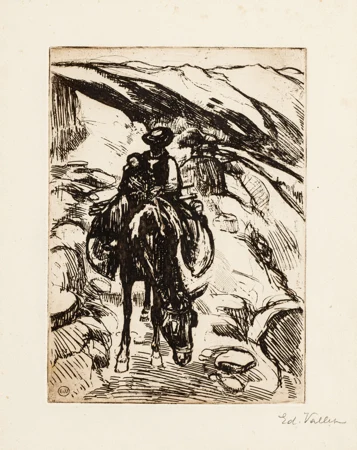 Femme sur un mulet