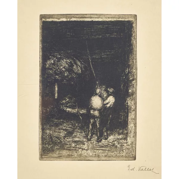 Édouard Vallet — "Paysan montant des gerbes".