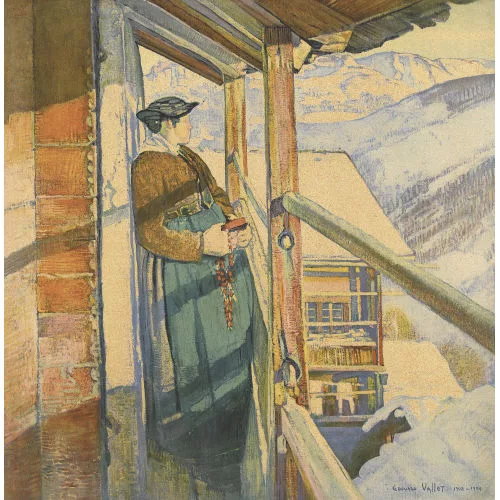 Édouard Vallet — Bäuerin mit Rosenkranz und Bibel.