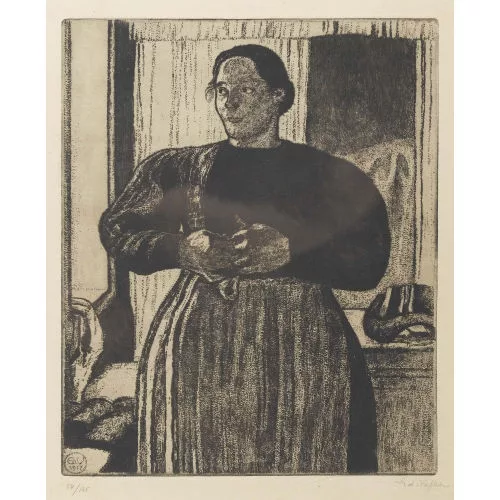 Édouard Vallet — "Paysanne s′habillant".