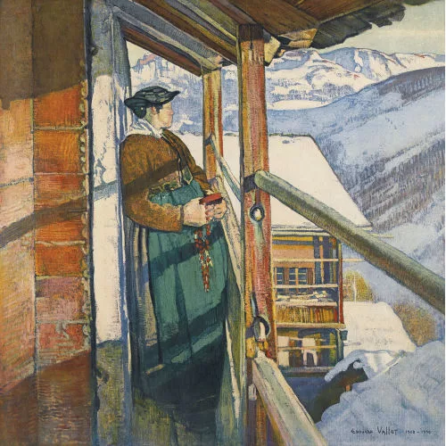 Édouard Vallet — "Bäuerin mit Rosenkranz und Bibel".