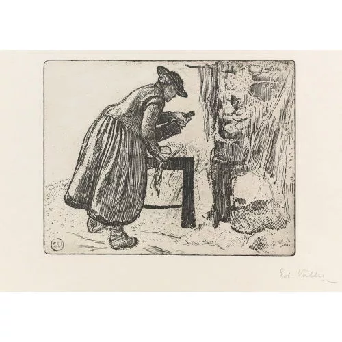 Édouard Vallet — "Paysanne battant le chanvre".