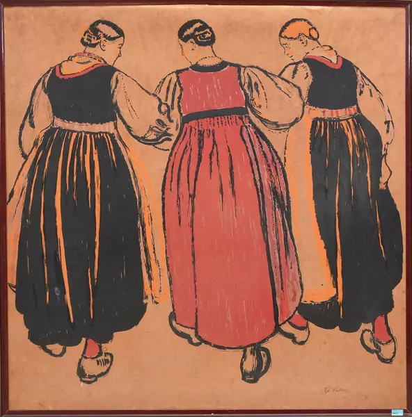 Édouard Vallet — Trois filles. — Schuler Auktionen