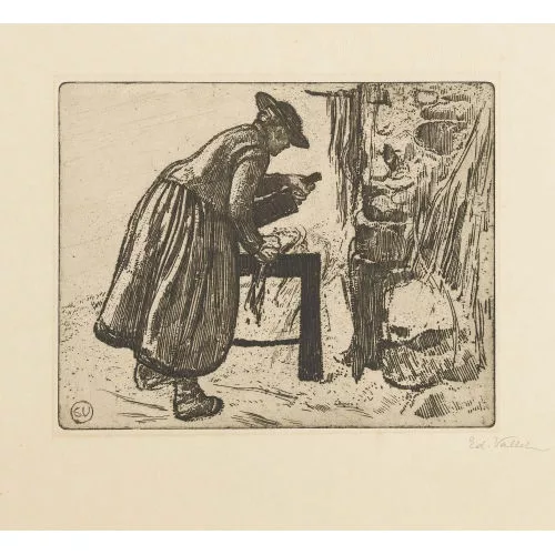 Édouard Vallet — "Paysanne battant le chanvre".