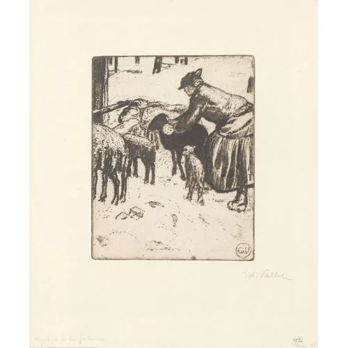 Édouard Vallet — Moutons à la fontaine.