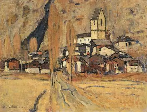 EDOUARD VALLET — Village en automne. 1922. — Koller Auktionen
