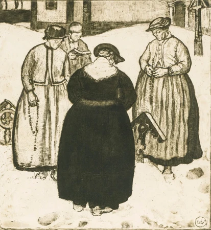 Autour d'une tombe 1909
